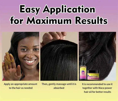 Maca Hair Growth Oil Set For Peru Maca Powder Hair Growth Butter Maca Root Hair Oil Castor Oil Anti-Hair Loss Sevich Hair Care