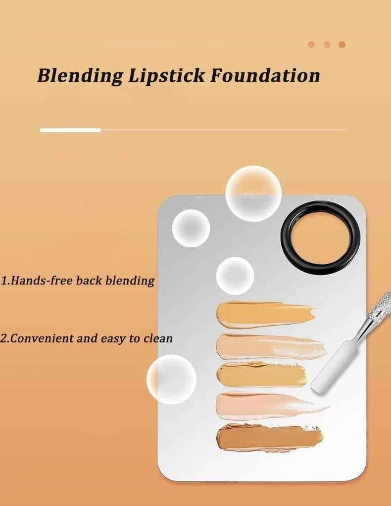Makeup Mixing Palette Foundation Lipstick Eye Shadow Stainless Steel Mixer Palette with Spatula Mixing Stick Beauty Tools Nail-A