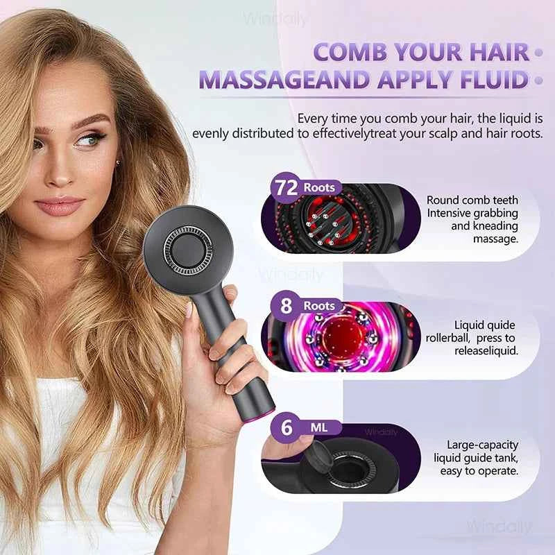 3 in 1 Red Light Therapy Head Massage Comb Hair Oil Applicator  Waterproof Hair Growth Vibration Electric Scalp Massager Brush