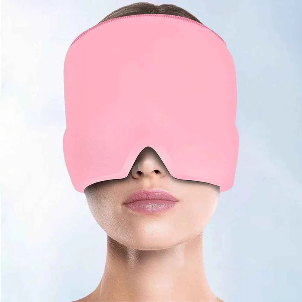 Migraine Relief Hat headache hat Gel Hot Cold Therapy Ice Cap For Relieve Pain Head Wrap Face Mask Head Massage Sleep Eye Mask