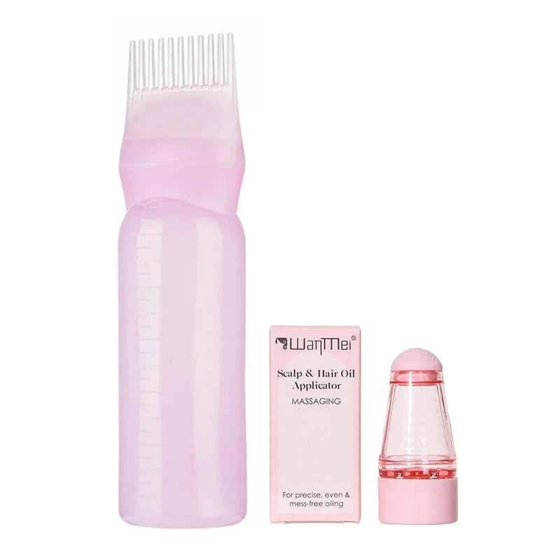 1/2pcs Hair Dye Tool Set Pink 6.09oz Hair Oil Applicator Bottle and1ml Dil Hair Growth Solid Hair Comb Salon Hairdressing Tools