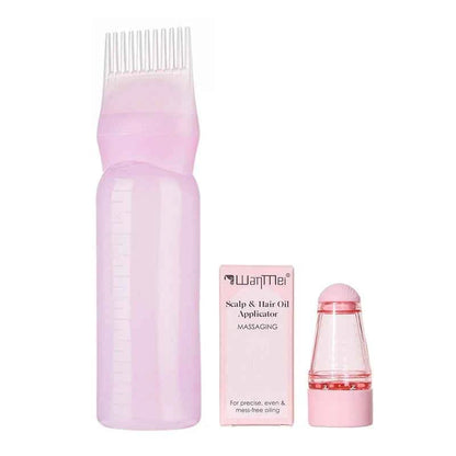 1/2pcs Hair Dye Tool Set Pink 6.09oz Hair Oil Applicator Bottle and1ml Dil Hair Growth Solid Hair Comb Salon Hairdressing Tools