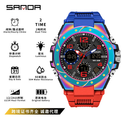 SANDA Waterproof Sports Watch Digital Couple Outdoor