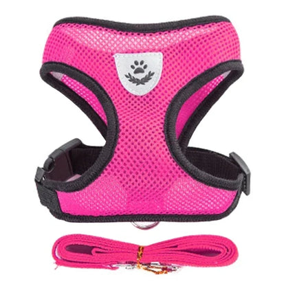 Dog Cat Harness Vest Adjustable Mesh Leash Small Medium Pets