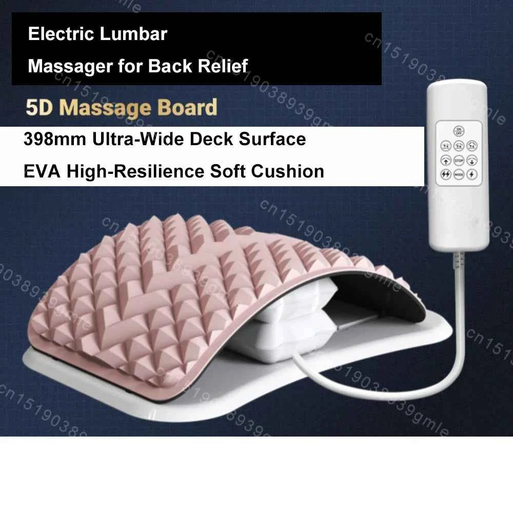 Electric Back Massager Stretch Lumbar Support Relaxation Spine Pain Relief Lower Traction Corrects Waist Multi-Level Adjustable