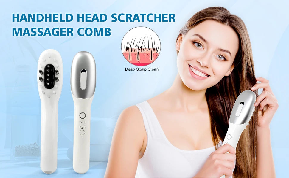 3 in 1 EMS Hair Growth Massage Comb with Hair Oil Dispenser Red Blue Light AntiHair Loss High Frequency Vibration Scalp Massager
