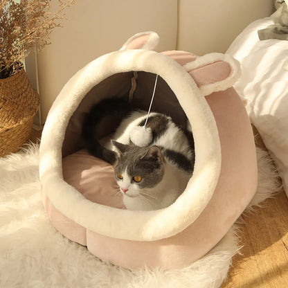 Cat Bed Cave Deep Sleep Foldable Washable Pet Bed