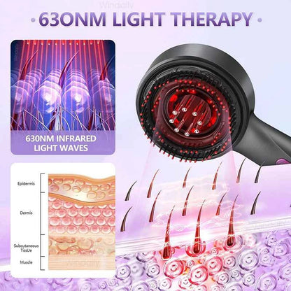 3 in 1 Red Light Therapy Head Massage Comb Hair Oil Applicator  Waterproof Hair Growth Vibration Electric Scalp Massager Brush