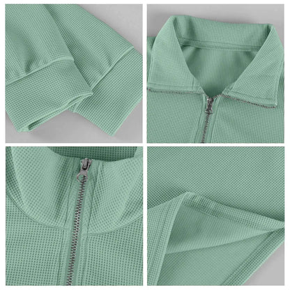 New Sweatshirts For Men Spring Waffle Long-sleeved T-shirt Men&