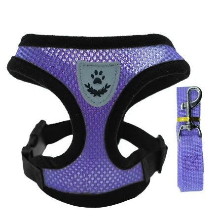 Dog Cat Harness Vest Adjustable Mesh Leash Small Medium Pets