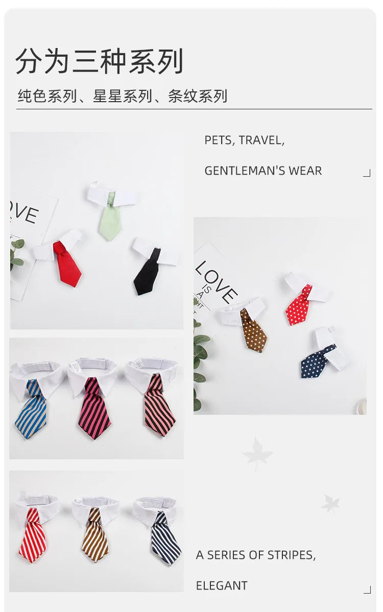 Dog Tuxedo Bow Tie Collar Formal Wedding Pet Accessory