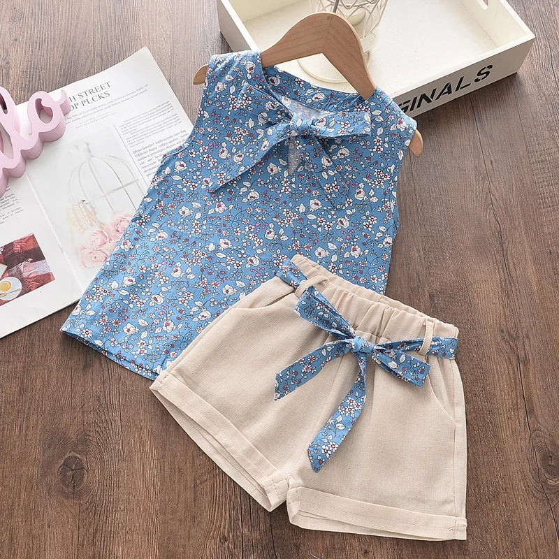 Baby Girls Summer Outfit Vest &amp; Shorts Set Toddler 2Pcs