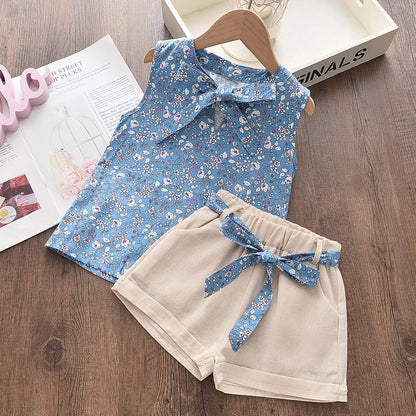 Baby Girls Summer Outfit Vest &amp; Shorts Set Toddler 2Pcs