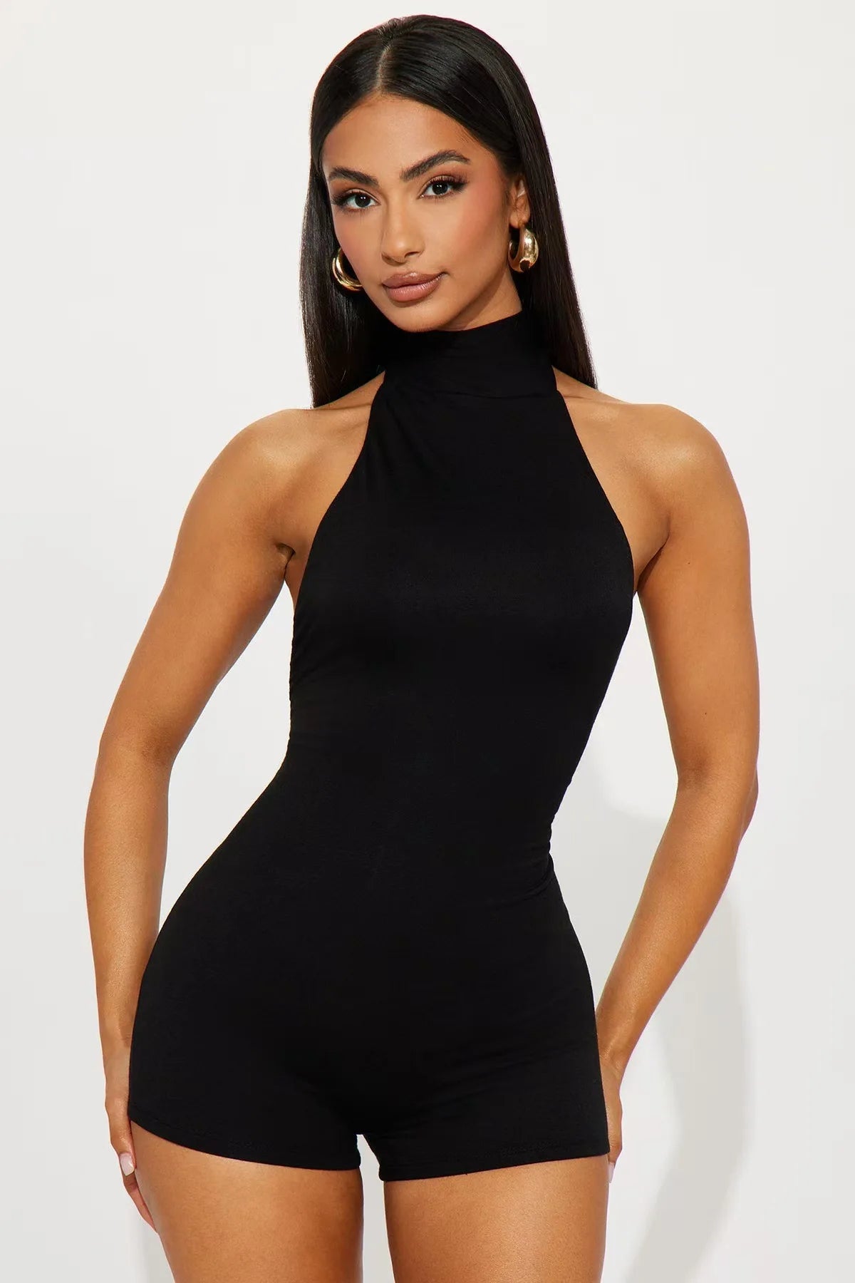 Sexy Jumpsuits For Woman Jumpsuit Rompers Playsuits Bodysuits Hot Girl Style Simple All-match Slim Backless Neck Halter Leace-up