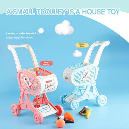 Kids Shopping Cart Toy Supermarket Pretend Play Trolley