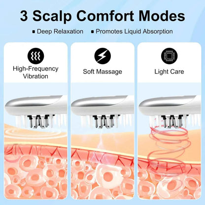 3 in 1 EMS Hair Growth Massage Comb with Hair Oil Dispenser Red Blue Light AntiHair Loss High Frequency Vibration Scalp Massager