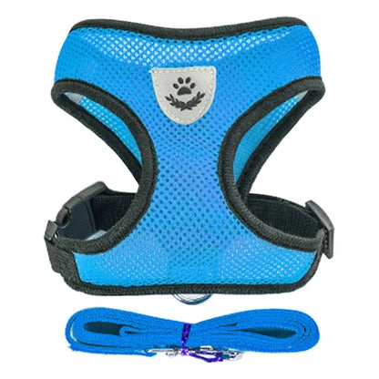 Dog Cat Harness Vest Adjustable Mesh Leash Small Medium Pets