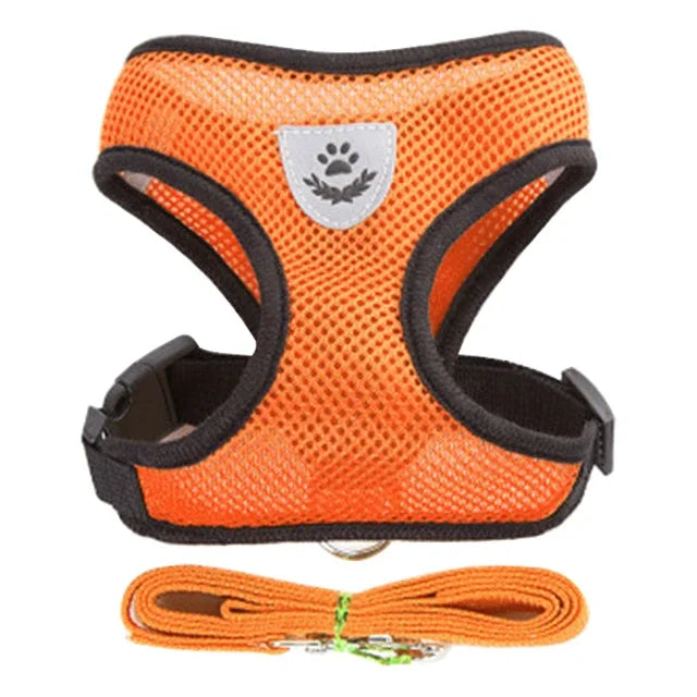 Dog Cat Harness Vest Adjustable Mesh Leash Small Medium Pets