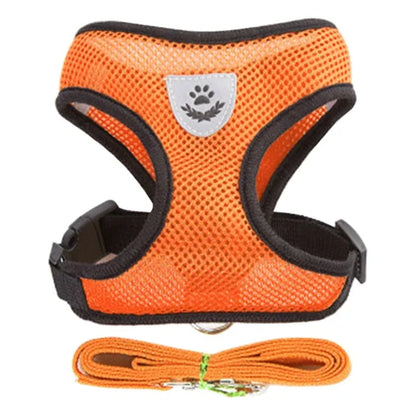 Dog Cat Harness Vest Adjustable Mesh Leash Small Medium Pets