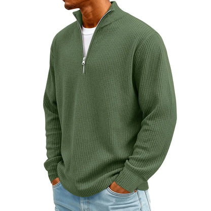 New Sweatshirts For Men Spring Waffle Long-sleeved T-shirt Men&