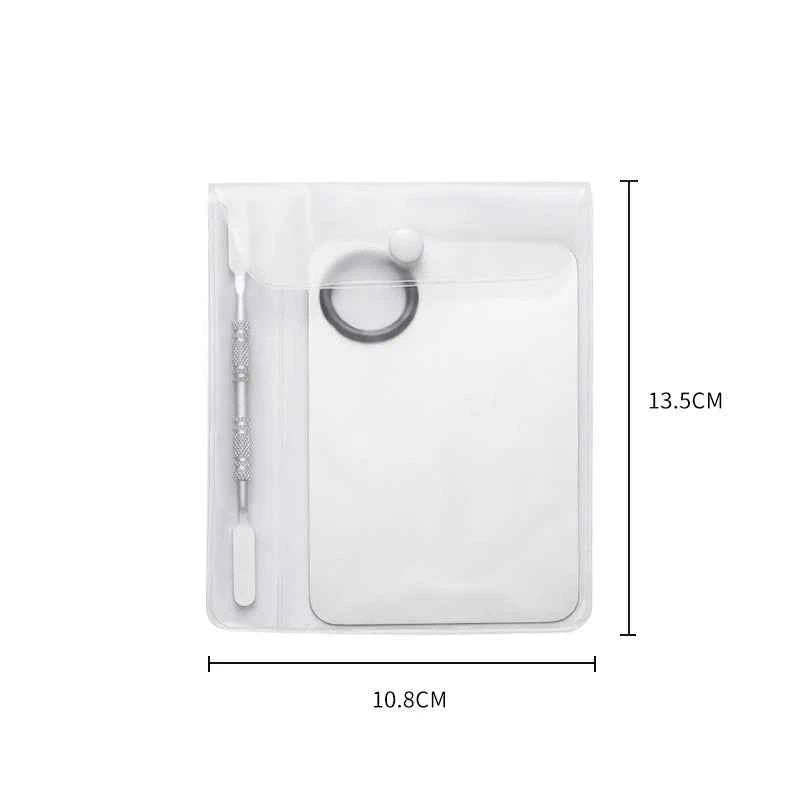 Makeup Mixing Palette Foundation Lipstick Eye Shadow Stainless Steel Mixer Palette with Spatula Mixing Stick Beauty Tools Nail-A