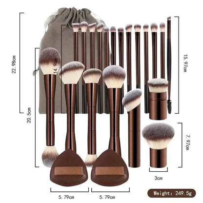 20-piece Makeup Brush Set Foundation Concealer Powder Eyeshadow Blush Brush Mushroom Head Blending Face Beauty Makeup Tools
