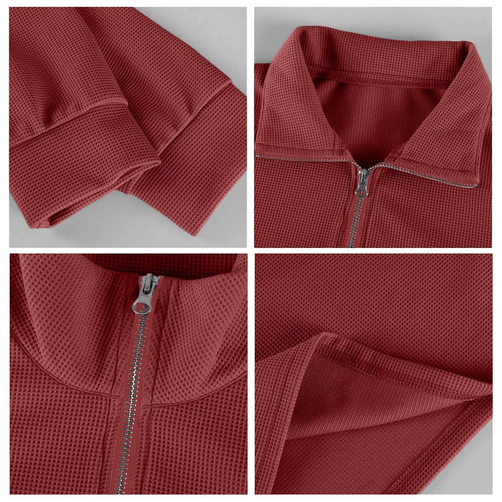 New Sweatshirts For Men Spring Waffle Long-sleeved T-shirt Men&