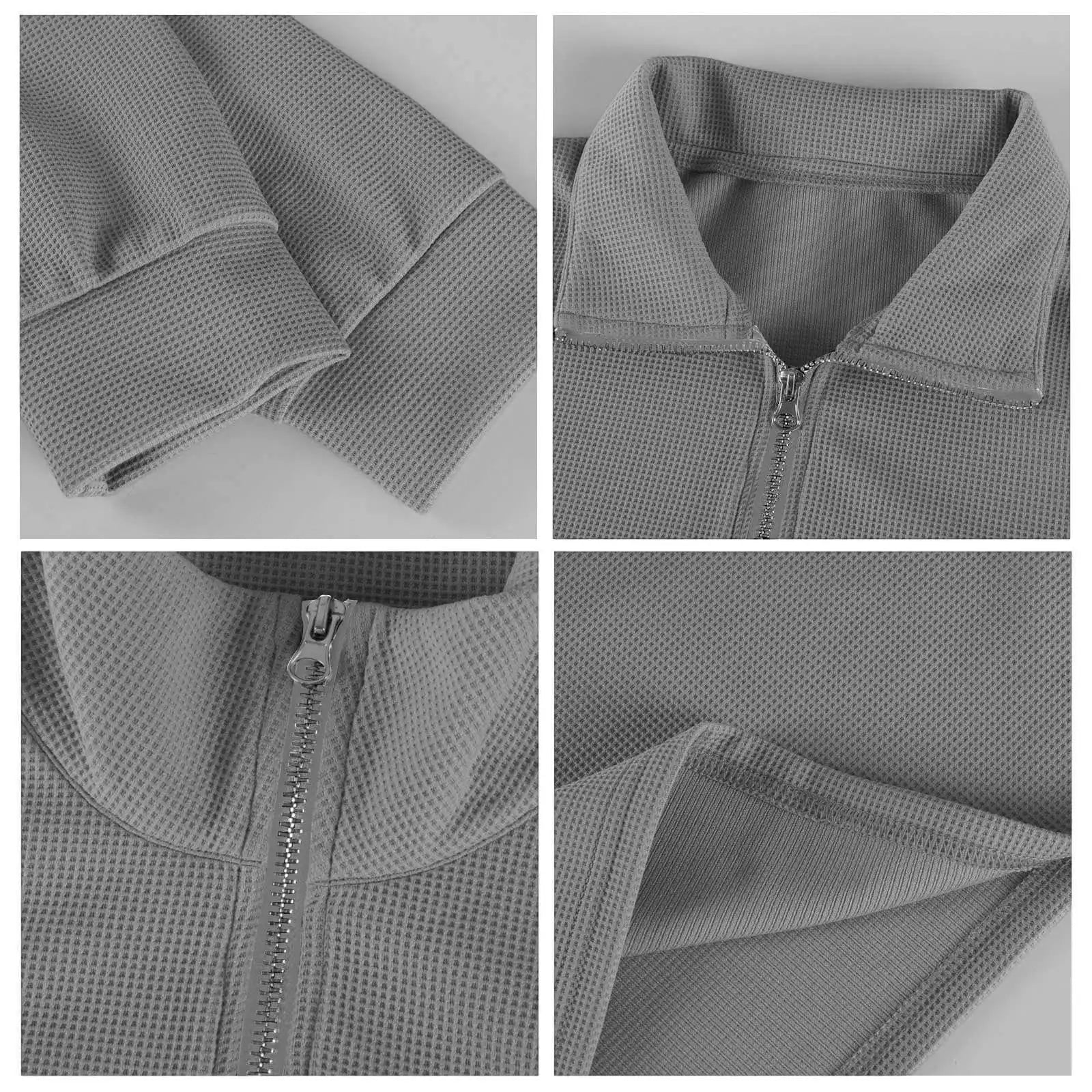 New Sweatshirts For Men Spring Waffle Long-sleeved T-shirt Men&