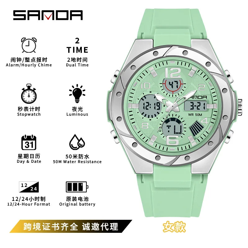 SANDA Waterproof Sports Watch Digital Couple Outdoor