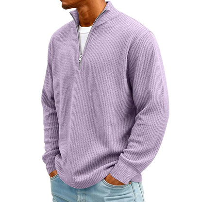 New Sweatshirts For Men Spring Waffle Long-sleeved T-shirt Men&