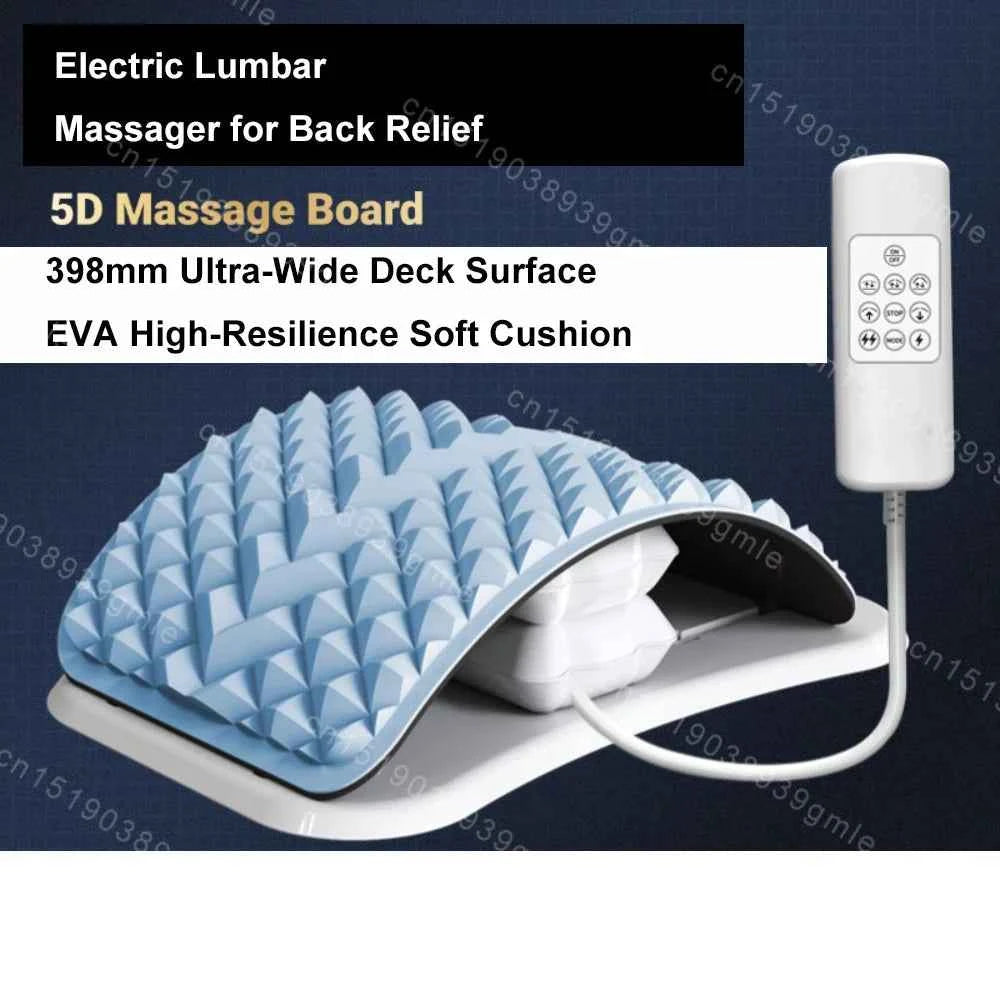 Electric Back Massager Stretch Lumbar Support Relaxation Spine Pain Relief Lower Traction Corrects Waist Multi-Level Adjustable