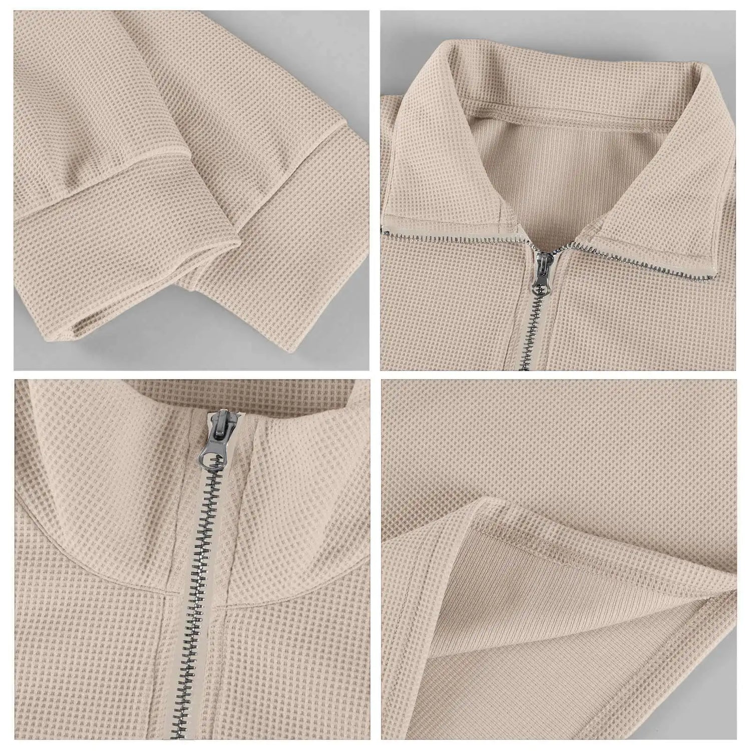 New Sweatshirts For Men Spring Waffle Long-sleeved T-shirt Men&