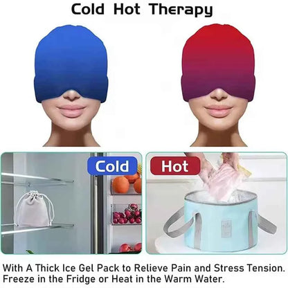 Migraine Relief Hat headache hat Gel Hot Cold Therapy Ice Cap For Relieve Pain Ice Hat Eye Mask Stress Pressure Pain Relief