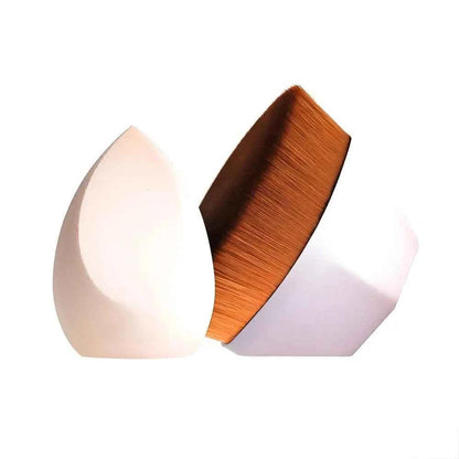 2-piece set of makeup tools: foundation brush, concealer brush, soft bristle brush, convertible makeup brush