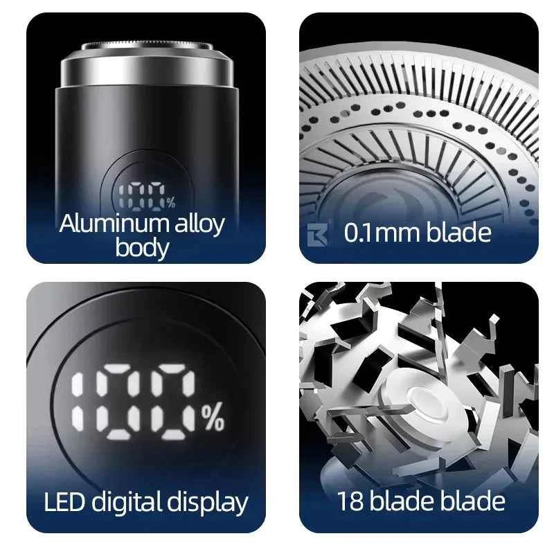 Portable Mini Shaver Razor for Men Operating Face USB Rechargeable Cordless Hair Trimmer Cutter Electric Beard Shaving Household