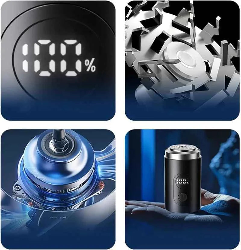 Portable Mini Shaver Razor for Men Operating Face USB Rechargeable Cordless Hair Trimmer Cutter Electric Beard Shaving Household