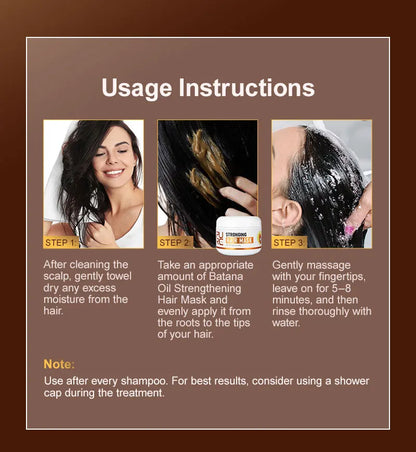 PURC Batana Hair Growth 1-3pcs Set Nourishing Anti Hair Loss Hair Oil &amp; Spray &amp; Mask Treatment Rosemary Oil Biotin Hair Care Set