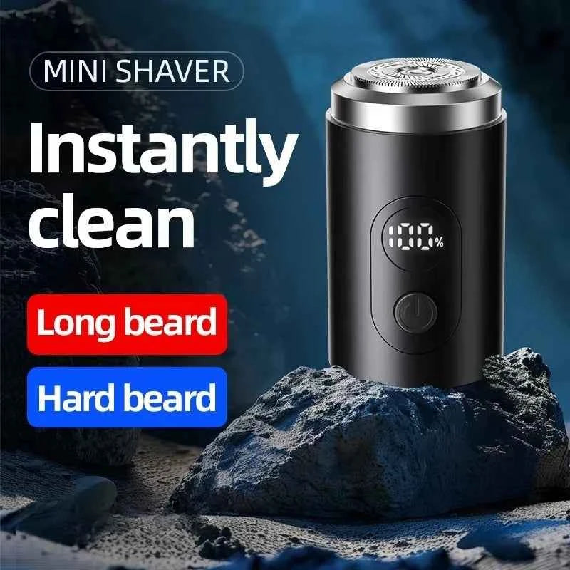 Portable Mini Shaver Razor for Men Operating Face USB Rechargeable Cordless Hair Trimmer Cutter Electric Beard Shaving Household
