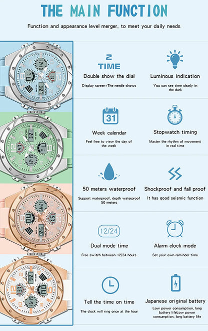 SANDA Waterproof Sports Watch Digital Couple Outdoor
