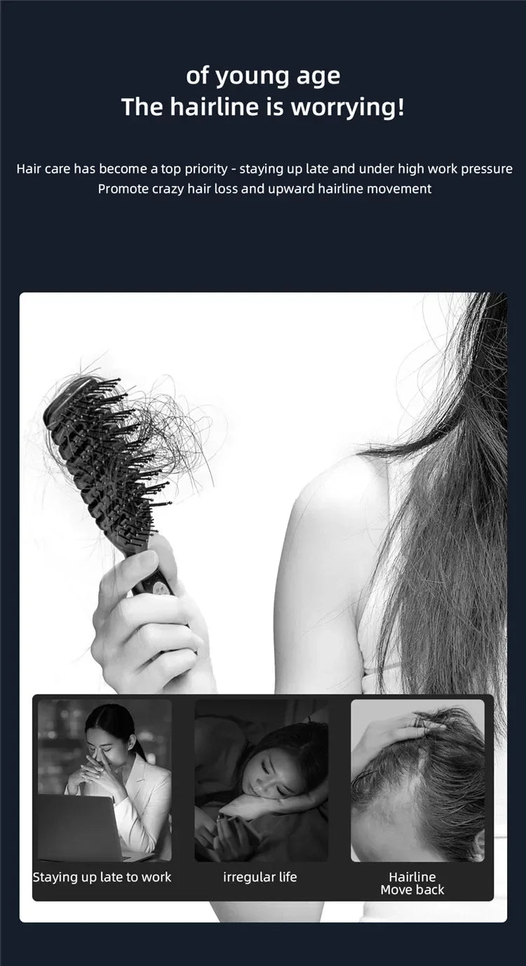 Electric EMS Scalp Massager Comb LED Light Head Massager with Hair Oil Applicator for Scalp Relax Hair Growth Fit All Hairstyle