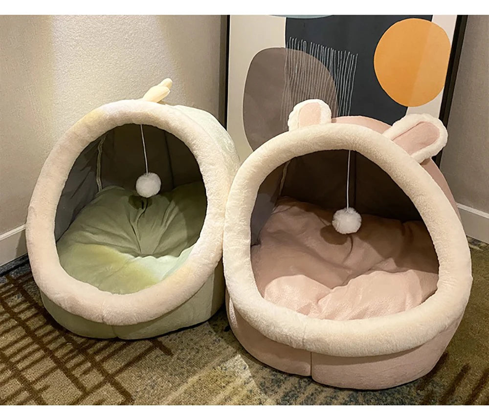 Cat Bed Cave Deep Sleep Foldable Washable Pet Bed