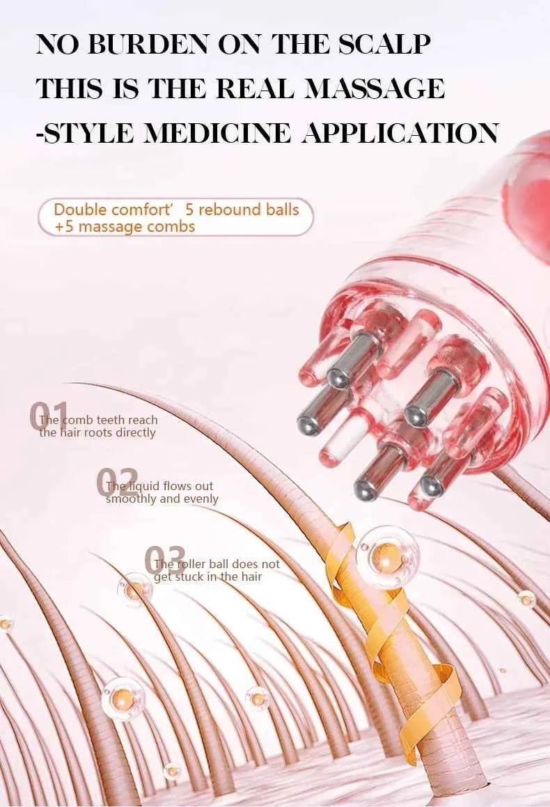 1/2pcs Hair Dye Tool Set Pink 6.09oz Hair Oil Applicator Bottle and1ml Dil Hair Growth Solid Hair Comb Salon Hairdressing Tools