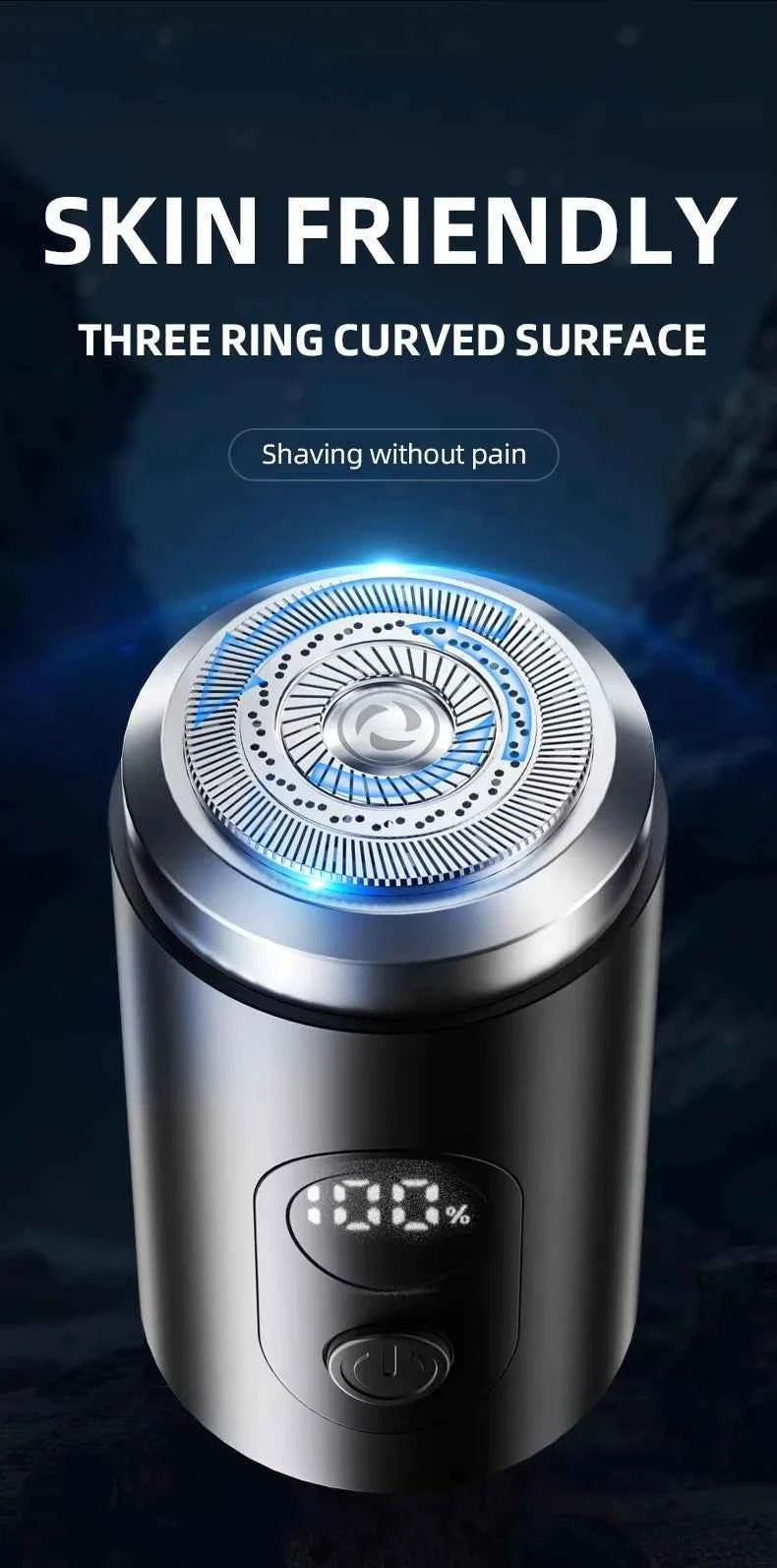 Portable Mini Shaver Razor for Men Operating Face USB Rechargeable Cordless Hair Trimmer Cutter Electric Beard Shaving Household