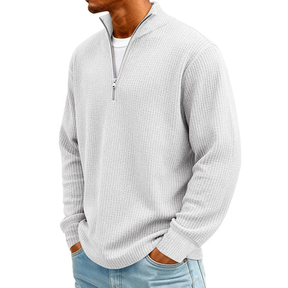 New Sweatshirts For Men Spring Waffle Long-sleeved T-shirt Men&