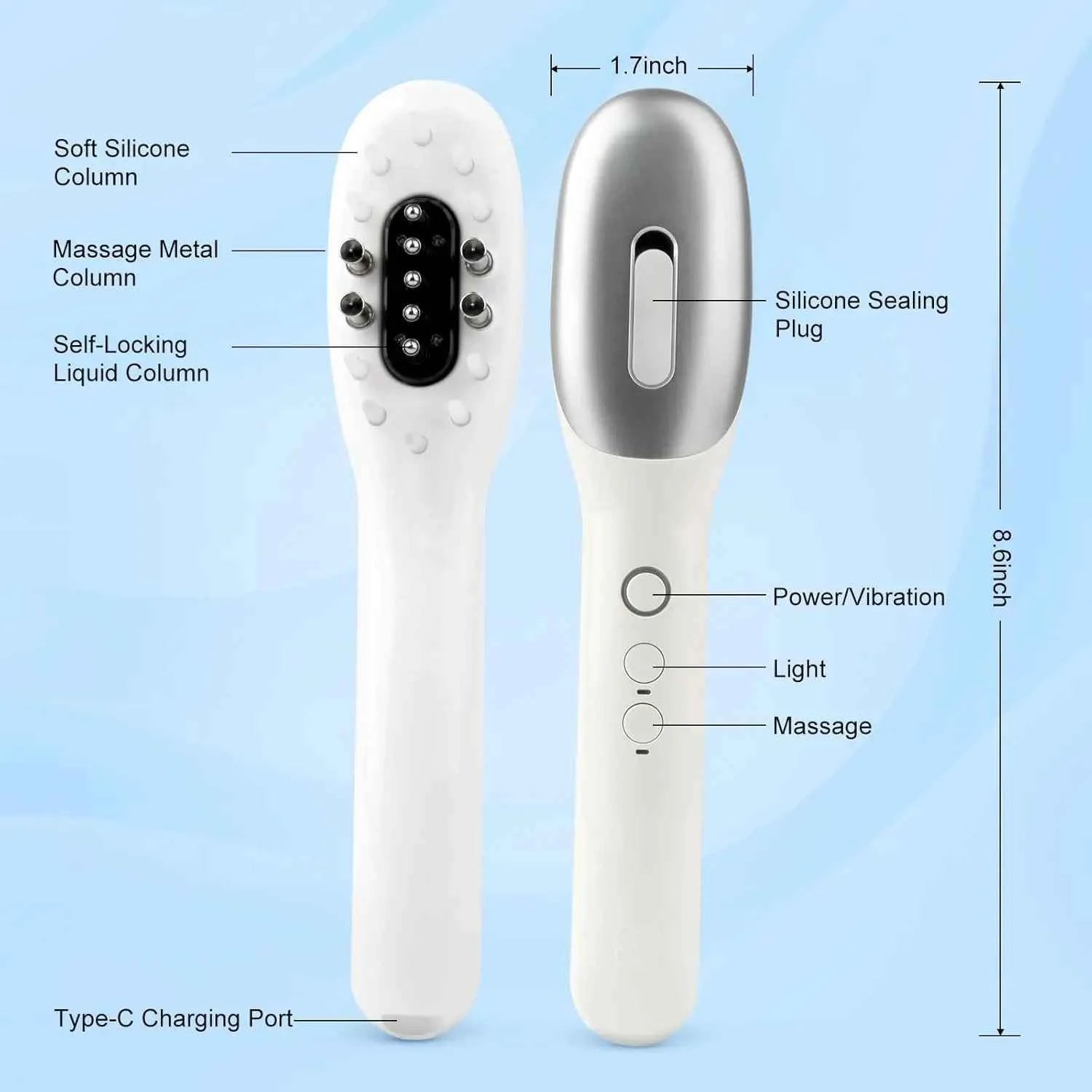 3 in 1 EMS Hair Growth Massage Comb with Hair Oil Dispenser Red Blue Light AntiHair Loss High Frequency Vibration Scalp Massager