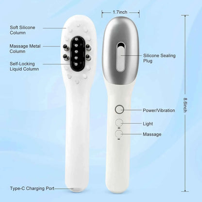 3 in 1 EMS Hair Growth Massage Comb with Hair Oil Dispenser Red Blue Light AntiHair Loss High Frequency Vibration Scalp Massager