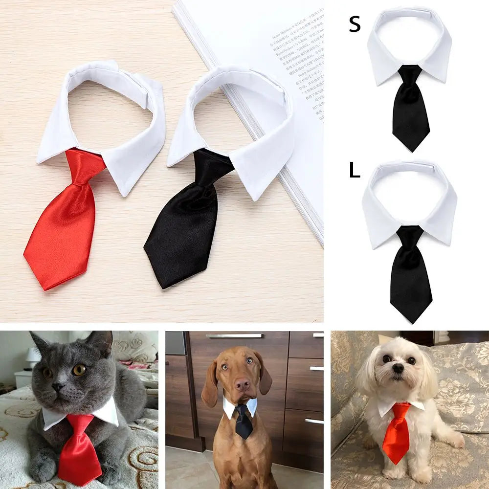 Pet Tuxedo Bow Tie Collar Cotton Formal Dog Cat Accessory