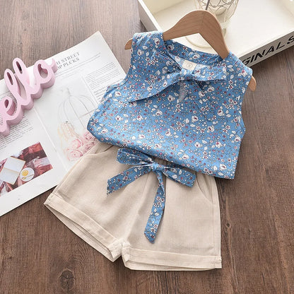 Baby Girls Summer Outfit Vest &amp; Shorts Set Toddler 2Pcs