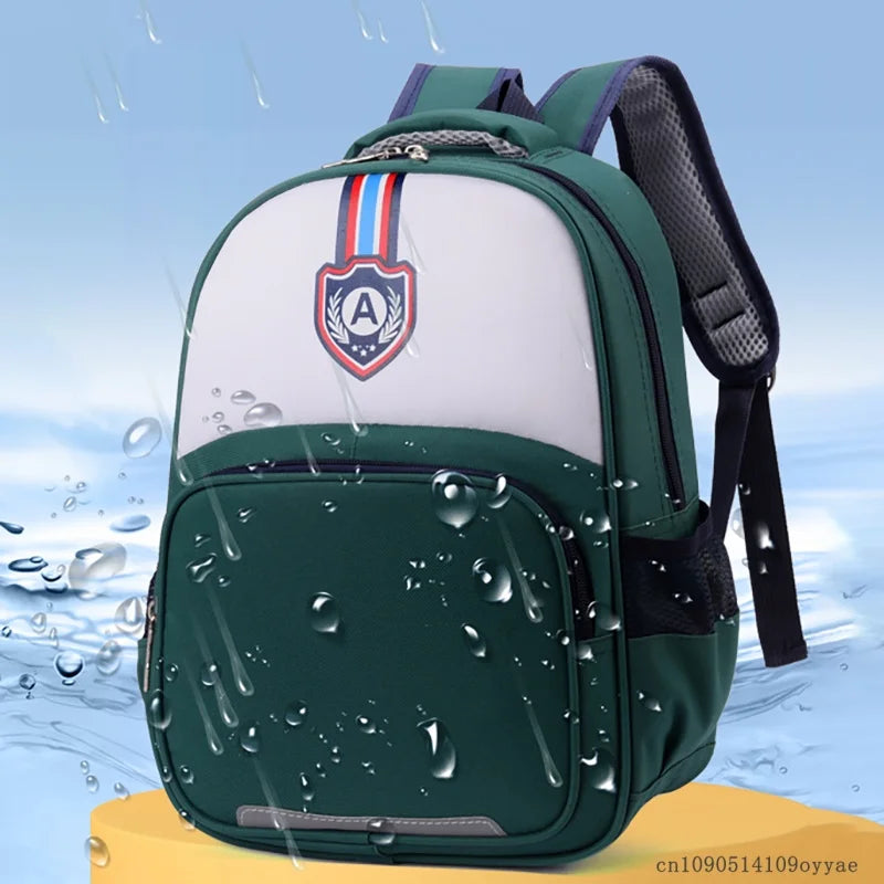 Kids school backpack in waterproof Oxford fabric with zipper closure and ergonomic straps for boys and girls Grade 1–6