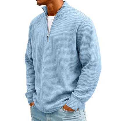 New Sweatshirts For Men Spring Waffle Long-sleeved T-shirt Men&